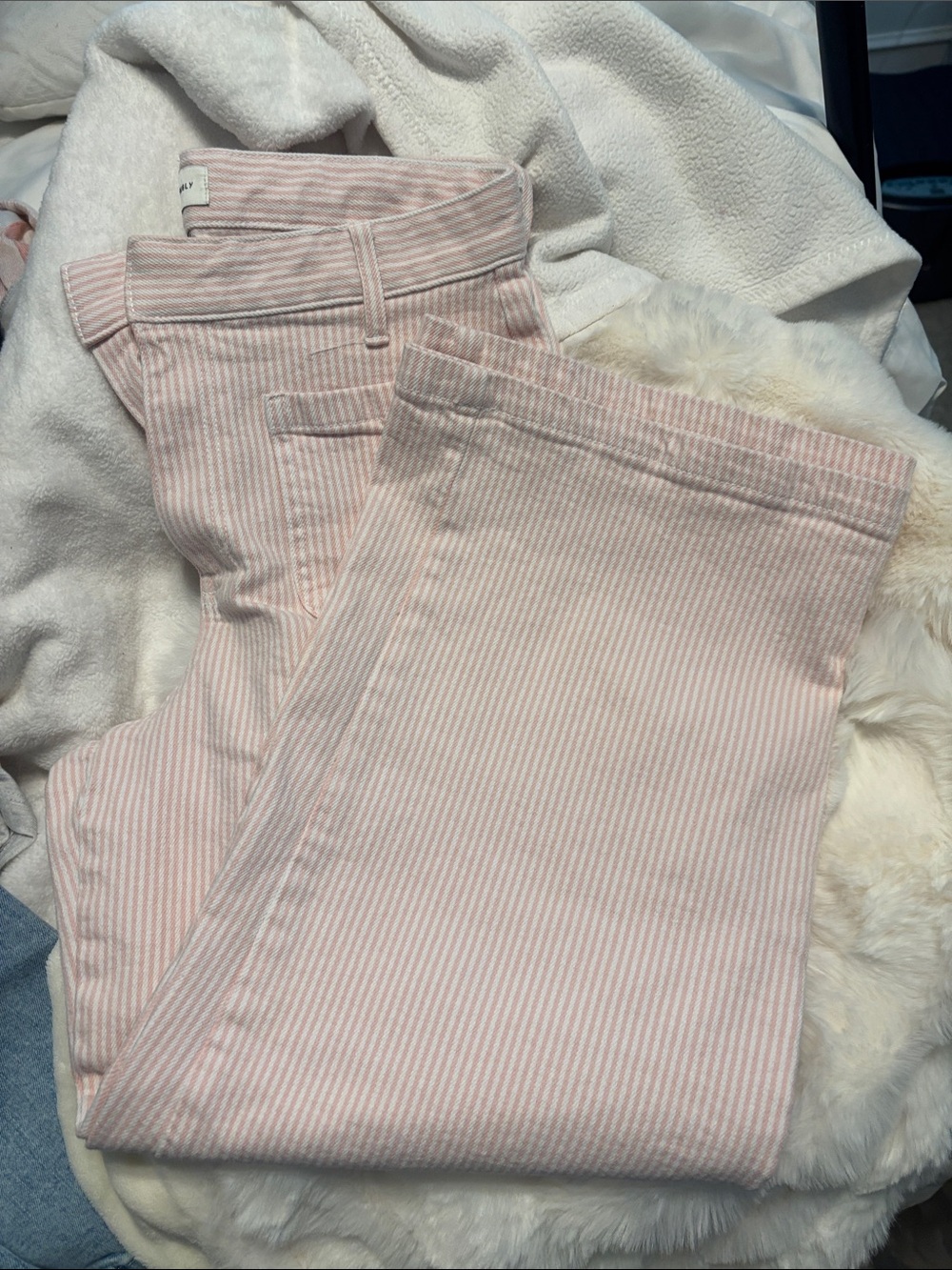 Pink Striped Cropped Pants - Picture 3 of 3